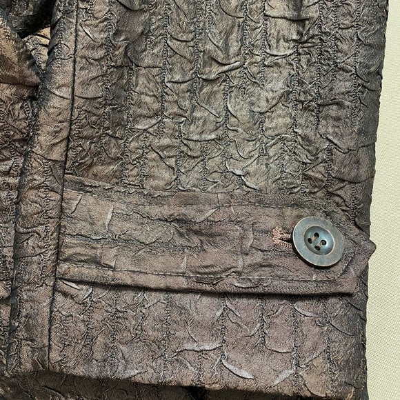 Flair women’s bronze brawn/ Copper , textured Crinkle effect size M long Jacket - Picture 10 of 10